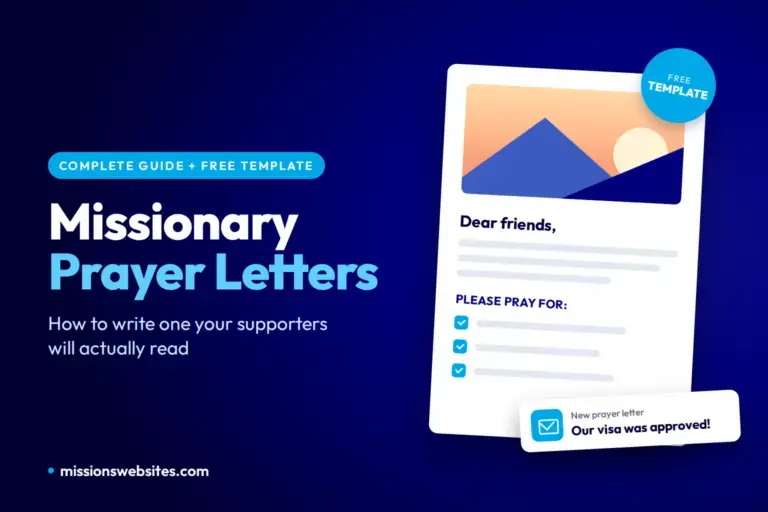 Missionary prayer letter writing guide and free template graphic.